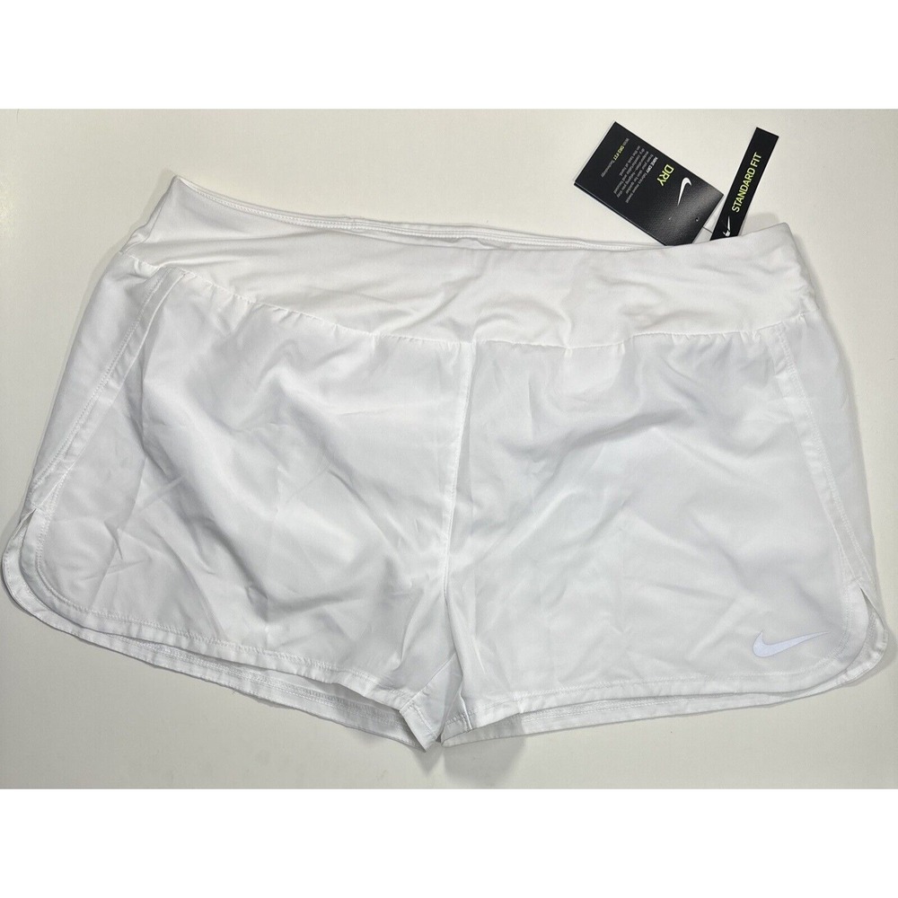 Nike Women Crew Running Short CJ2400-100 White Lined Size XXL NWT